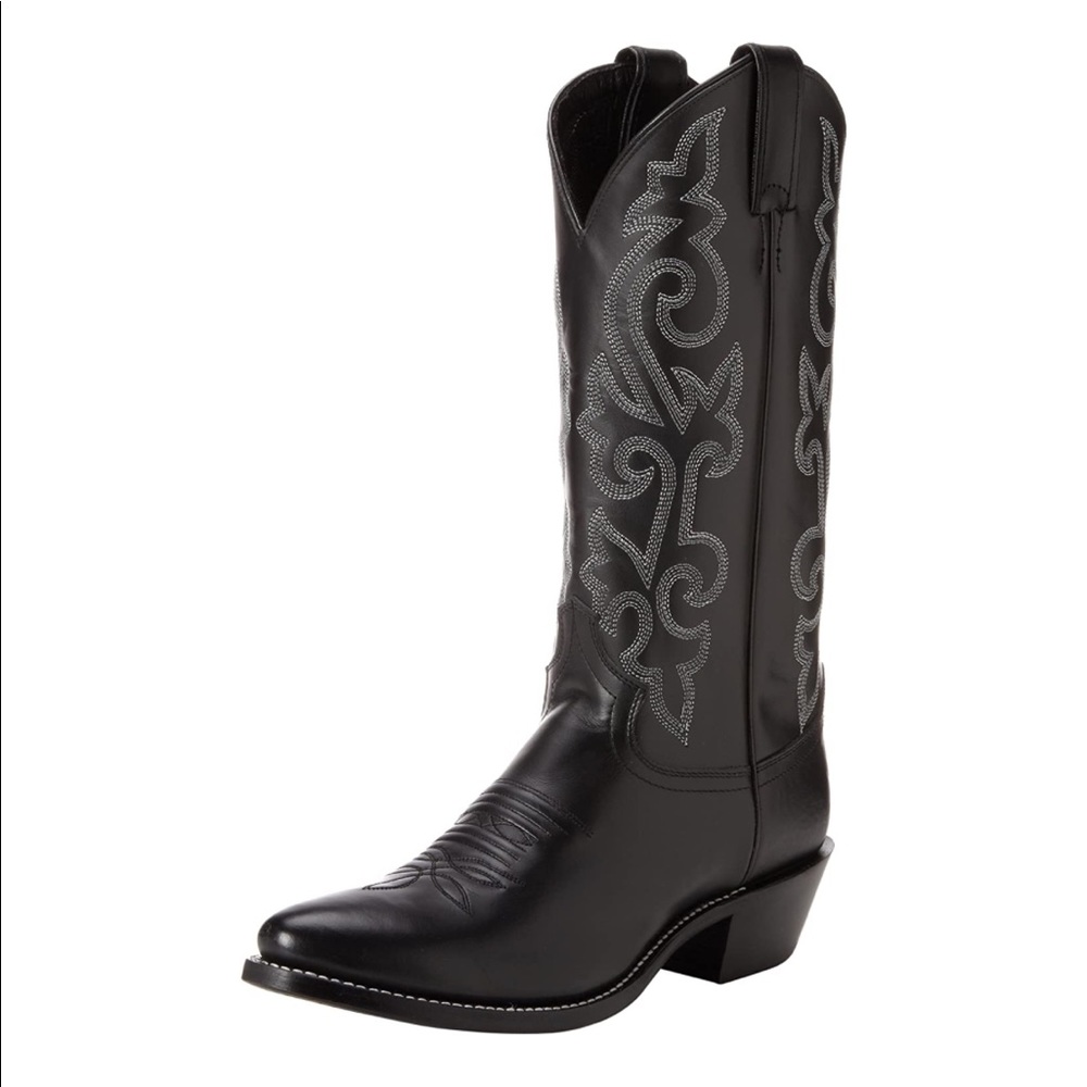 Justin Black Leather Boots